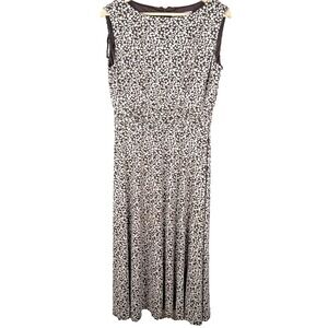 Jessica Howard Size 12 Brown Sleeveless Dress Stretch Neutral Lagenlook Peasant